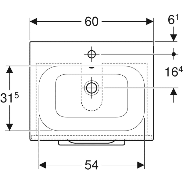 MOBILIER 60 CM SELNOVA SQUARE CU LAVOAR, DOUA SERTARE,LAVA